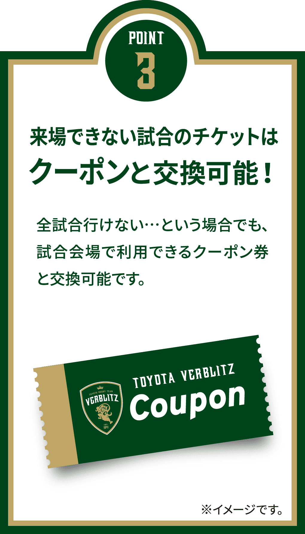 来場できない試合のチケットはクーポンと交換可能!